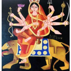 Maa Chandraghanta | 18″ x 18” | Acrylic On Canvas