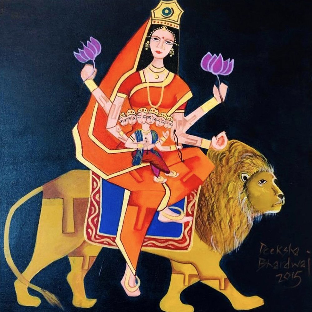 Maa Skandamata |18″ x 18” | Acrylic on Canvas