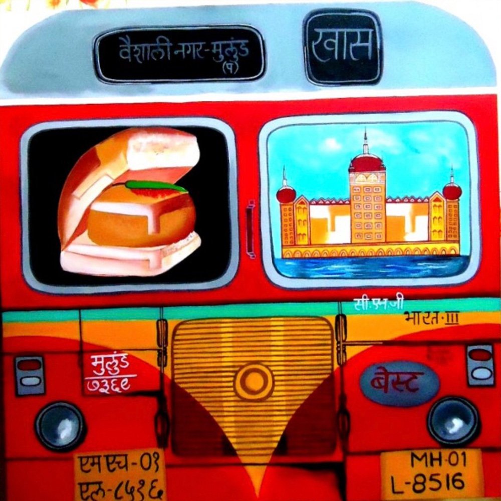 Mumbai Meals From 10 Veer-Courage-Navras 9 |  36 x 36" | Acrylic On Canvas