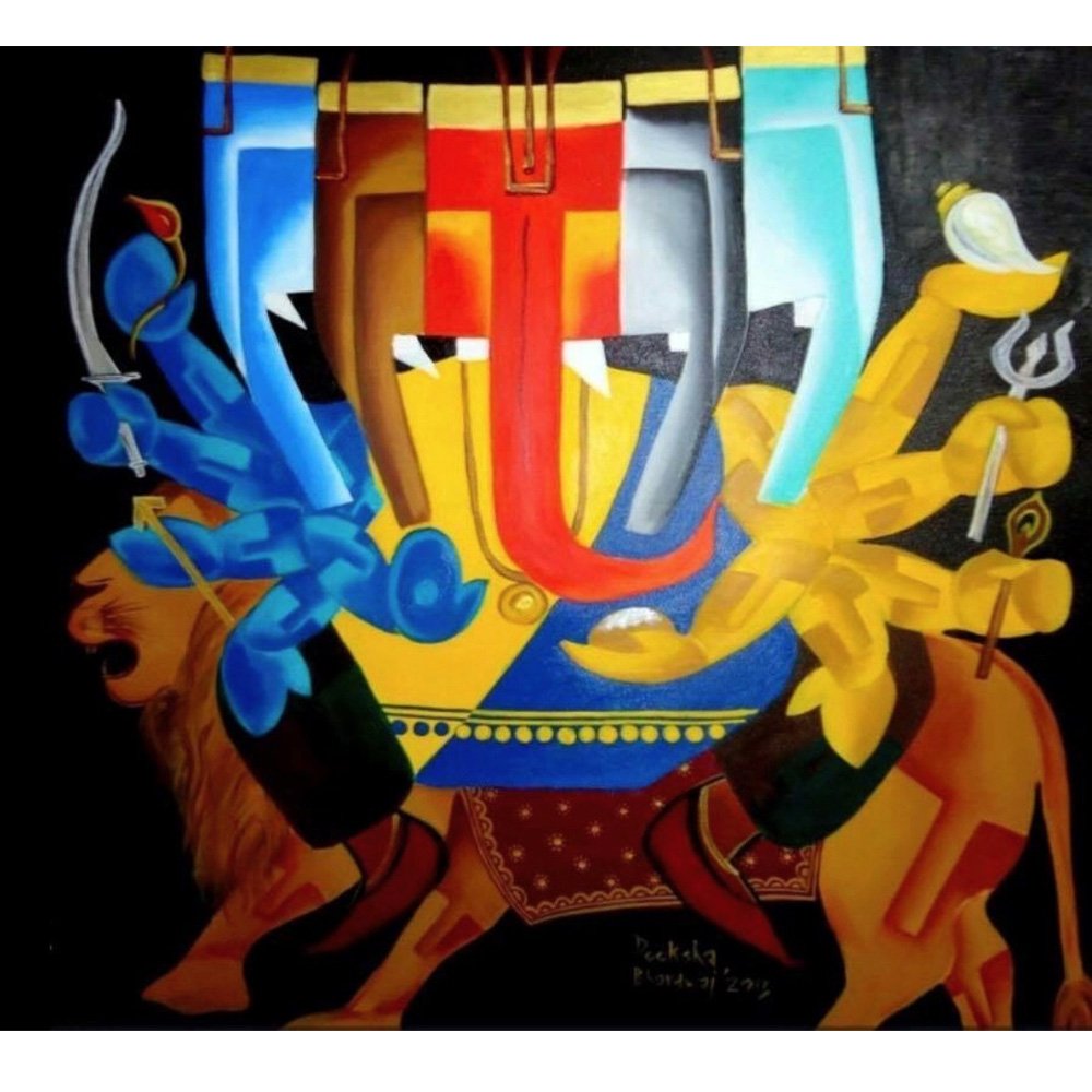 Vakradhundhar Ganpati | 36″ x 36” | Acrylic On Canvas